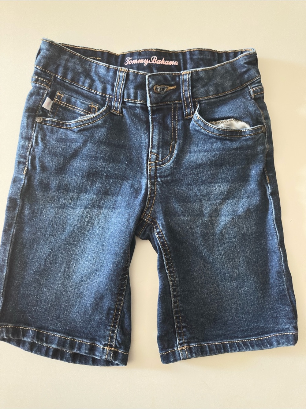 Tommy Bahama Kids Denim Bermuda Shorts Girls Size 8 Blue Stretch Jean Shorts